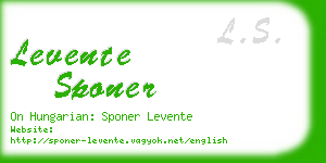 levente sponer business card